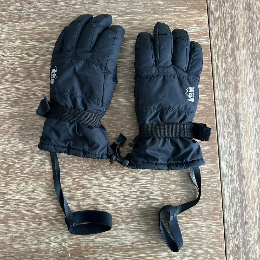 REI Co-op Kids’ Black Waterproof Insulated Gloves Size L